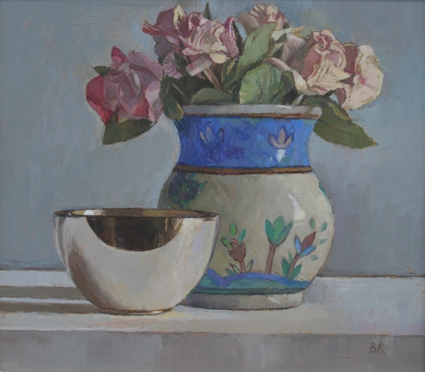 Roses with a Silver Bowl